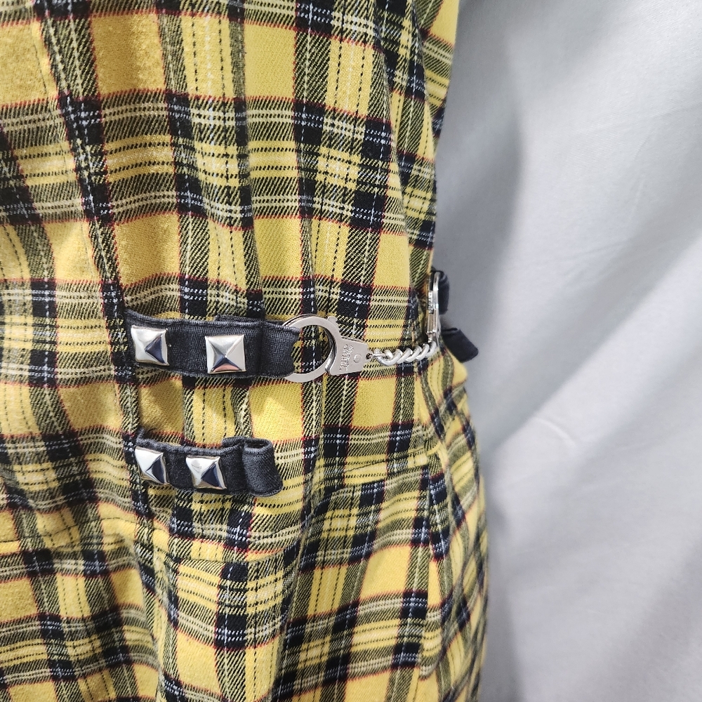 TRIPP NYC Vintage 90s Yellow Plaid Grunge Schoolgirl Dress - Picture 4 of 14